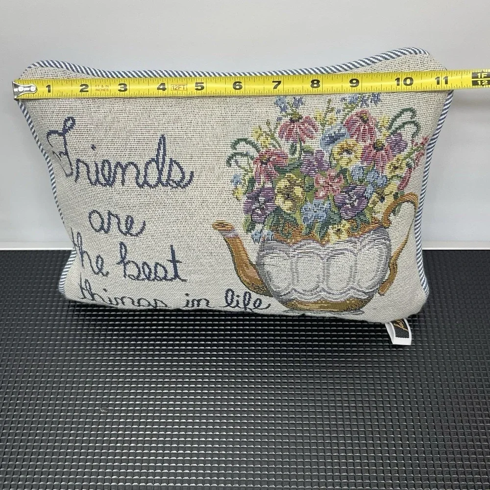 Vintage 1980s Tapestry Decorative Throw Pillow‎ & Door Hanger Set 3 Cottage Core